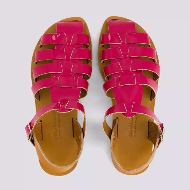 MAX VINCENT - SANDALES FERMEES ACIDULE cuir tannage vegetal fuchsia Femme