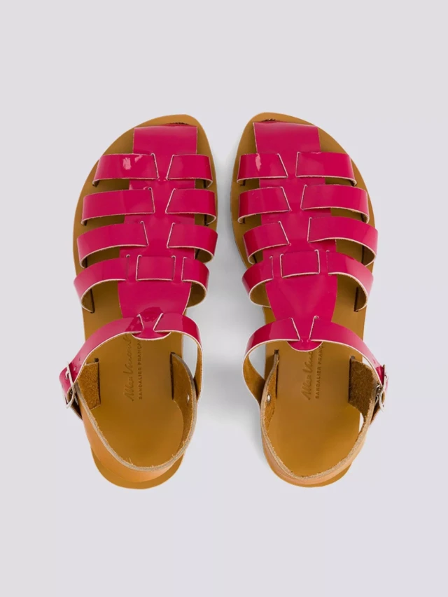 MAX VINCENT - SANDALES FERMEES ACIDULE cuir tannage vegetal fuchsia Femme