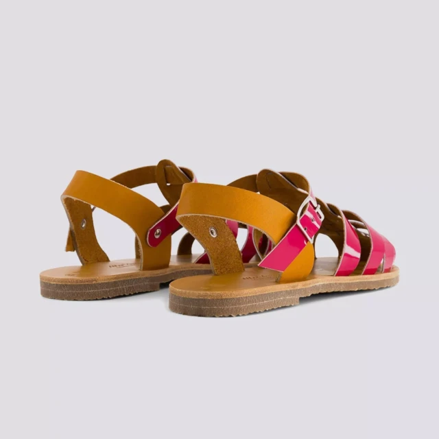 MAX VINCENT - SANDALES FERMEES ACIDULE cuir tannage vegetal fuchsia Femme