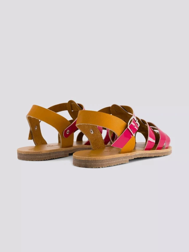 MAX VINCENT - SANDALES FERMEES ACIDULE cuir tannage vegetal fuchsia Femme