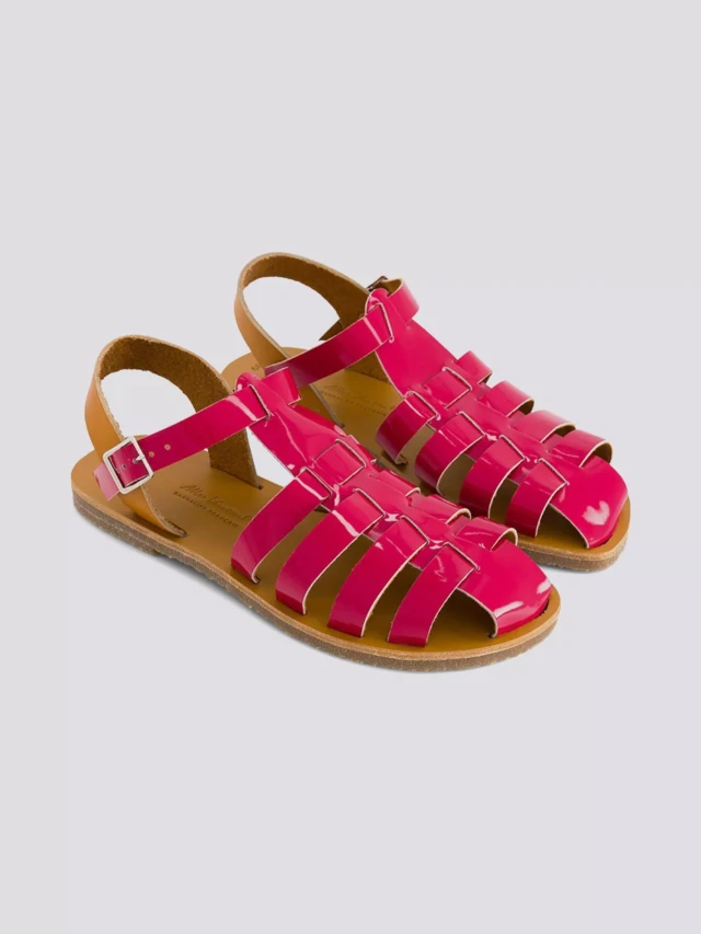 MAX VINCENT - SANDALES FERMEES ACIDULE cuir tannage vegetal fuchsia Femme