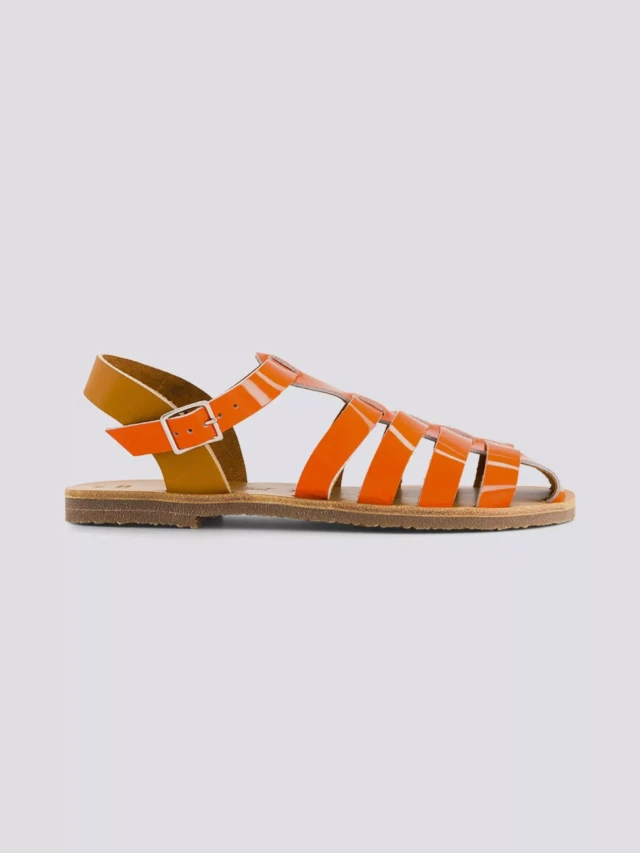 MAX VINCENT - SANDALES FERMEES ACIDULE cuir tannage vegetal orange Femme
