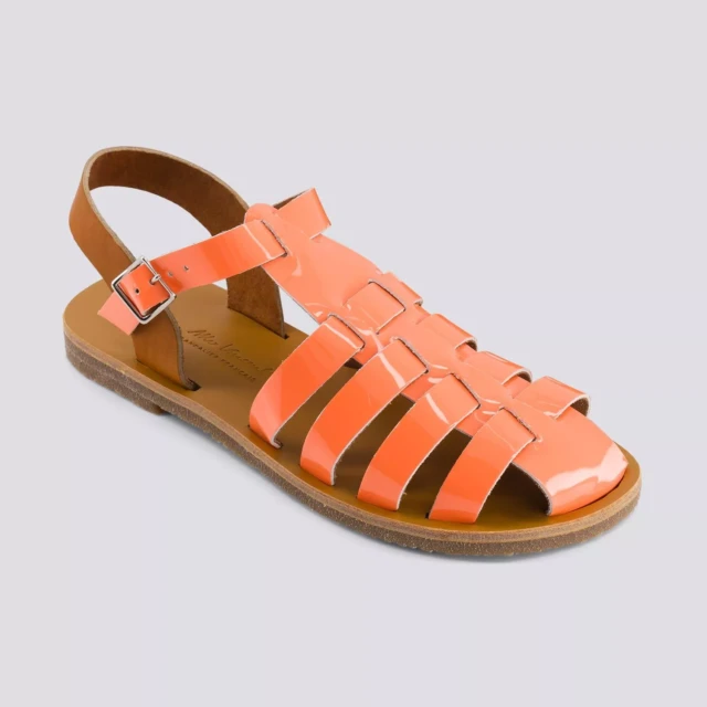 MAX VINCENT - SANDALES FERMEES ACIDULE cuir tannage vegetal peche Femme