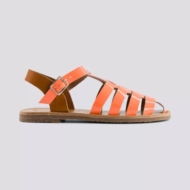 MAX VINCENT - SANDALES FERMEES ACIDULE cuir tannage vegetal peche Femme