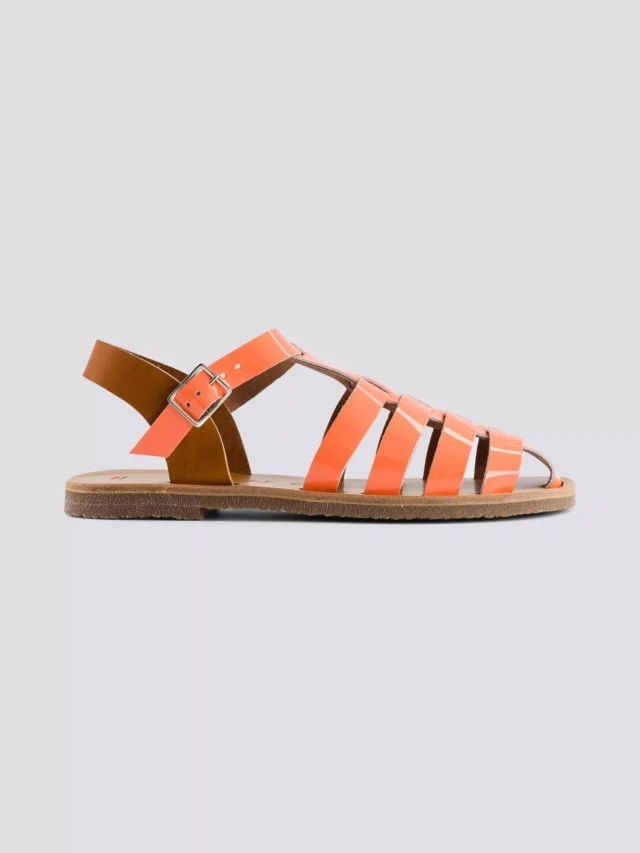 MAX VINCENT - SANDALES FERMEES ACIDULE cuir tannage vegetal peche Femme