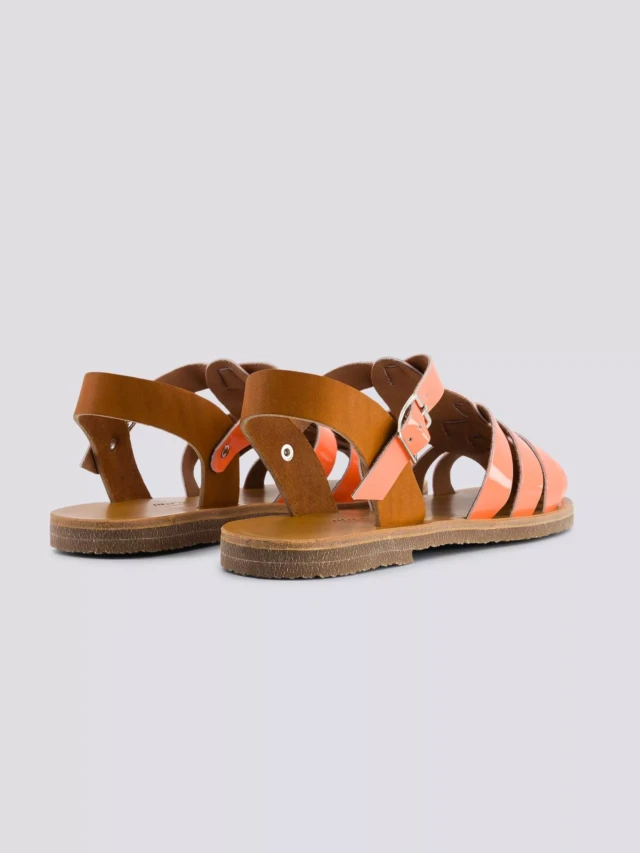 MAX VINCENT - SANDALES FERMEES ACIDULE cuir tannage vegetal peche Femme
