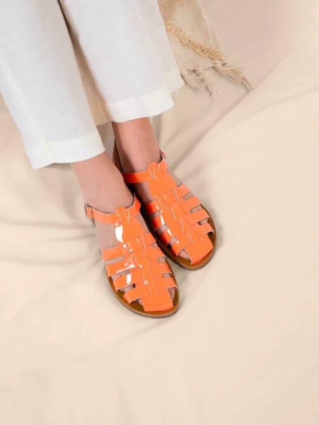 Max Vincent - Sandales fermees acidule cuir tannage vegetal peche femme