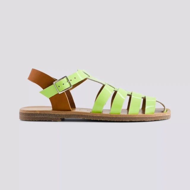 MAX VINCENT - SANDALES FERMEES ACIDULE cuir tannage vegetal vert pastel Femme