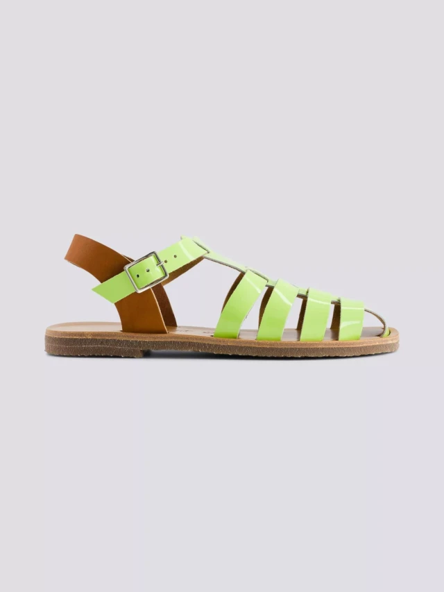 MAX VINCENT - SANDALES FERMEES ACIDULE cuir tannage vegetal vert pastel Femme