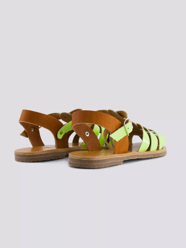 MAX VINCENT - SANDALES FERMEES ACIDULE cuir tannage vegetal vert pastel Femme