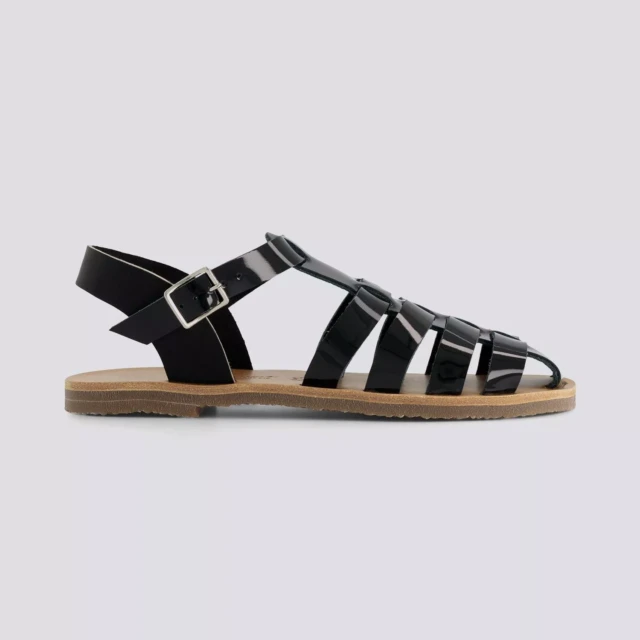MAX VINCENT - SANDALES FERMEES ACIDULE cuir tannage vegetal noir Femme