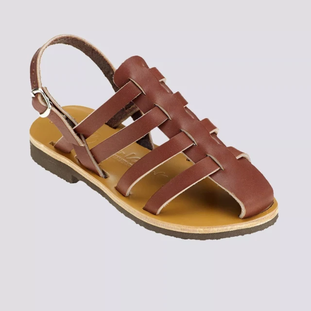 MAX VINCENT - SANDALE MARRON ENFANT ALBAN cuir tannage vegetal