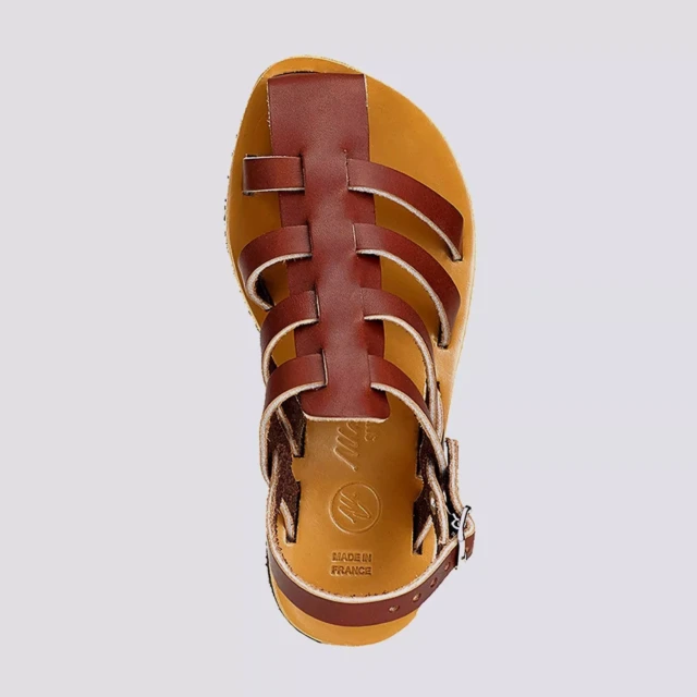 MAX VINCENT - SANDALE MARRON ENFANT ALBAN cuir tannage vegetal
