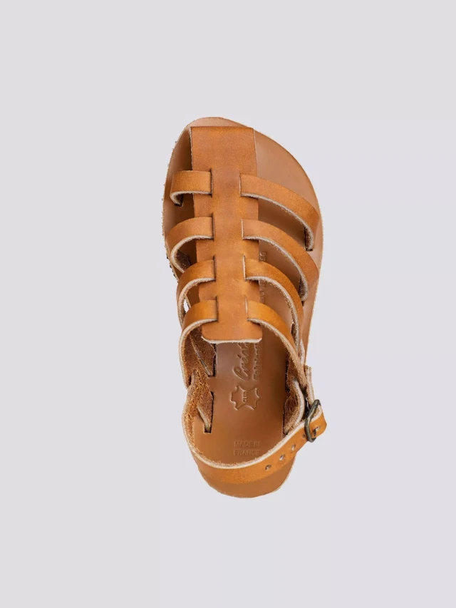 MAX VINCENT - SANDALE FERMEE ENFANT ALBAN cuir tannage vegetal naturel