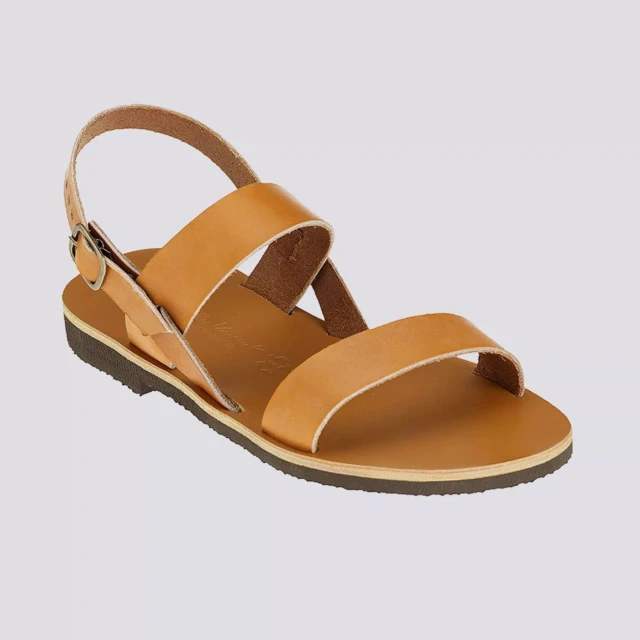 MAX VINCENT - SANDALES DOUBLE BRIDE ALEX cuir tannage vegetal naturel Homme