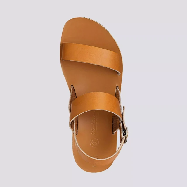 MAX VINCENT - SANDALES DOUBLE BRIDE ALEX cuir tannage vegetal naturel Homme