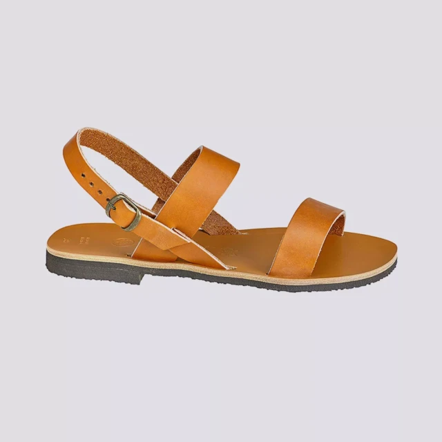 MAX VINCENT - SANDALES DOUBLE BRIDE ALEXIA cuir tannage vegetal naturel Femme