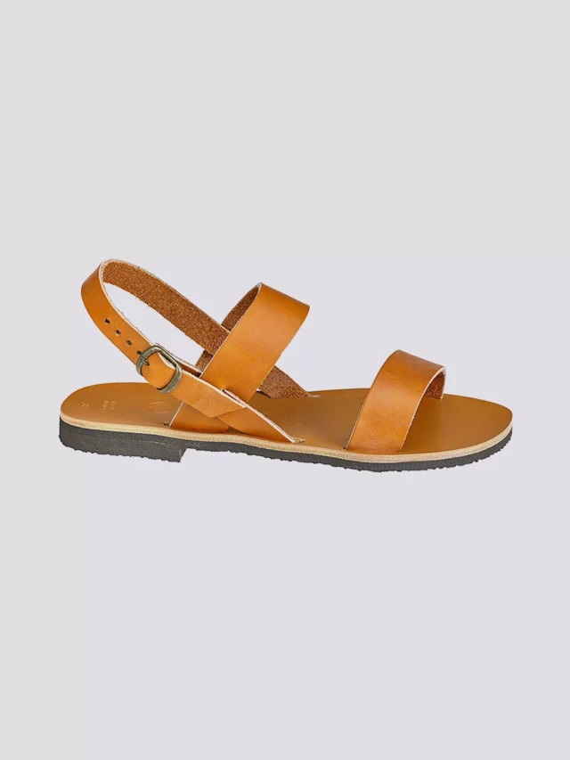 MAX VINCENT - SANDALES DOUBLE BRIDE ALEXIA cuir tannage vegetal naturel Femme
