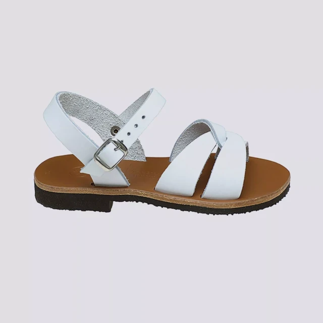 MAX VINCENT - SANDALES BRIDES CROISEES ANNA cuir blanc Enfant