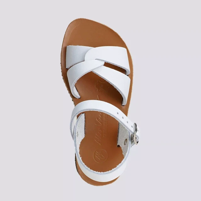 MAX VINCENT - SANDALES BRIDES CROISEES ANNA cuir blanc Enfant