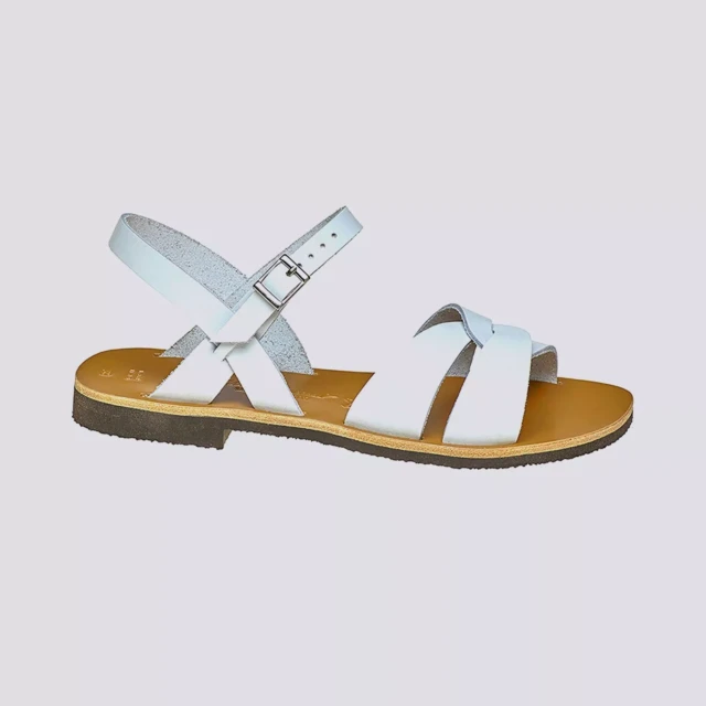 MAX VINCENT - SANDALES BRIDES CROISEES ATHENA cuir blanc Femme