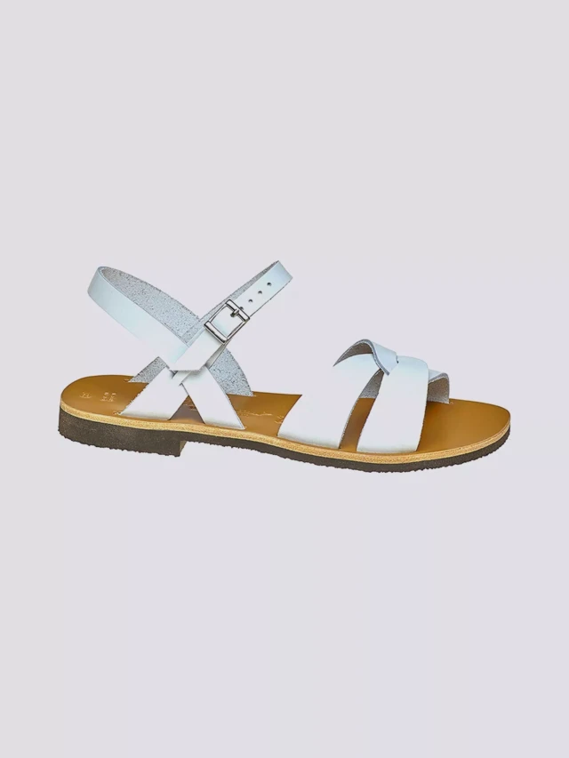 MAX VINCENT - SANDALES BRIDES CROISEES ATHENA cuir blanc Femme