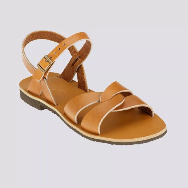 MAX VINCENT - SANDALES BRIDES CROISEES ATHENA cuir tannage vegetal naturel Femme