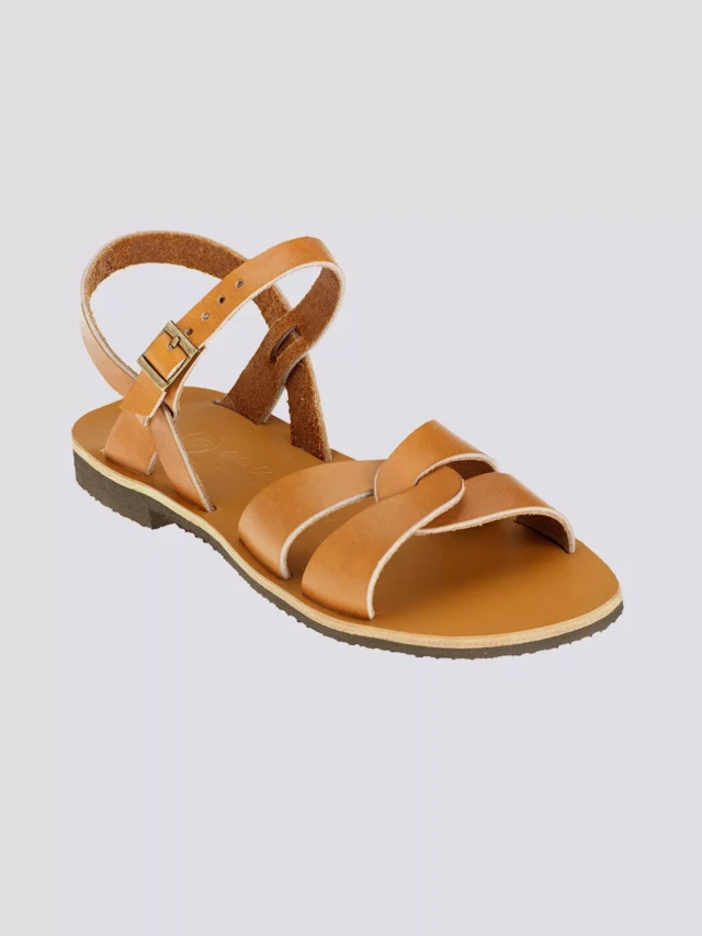 MAX VINCENT - SANDALES BRIDES CROISEES ATHENA cuir tannage vegetal naturel Femme