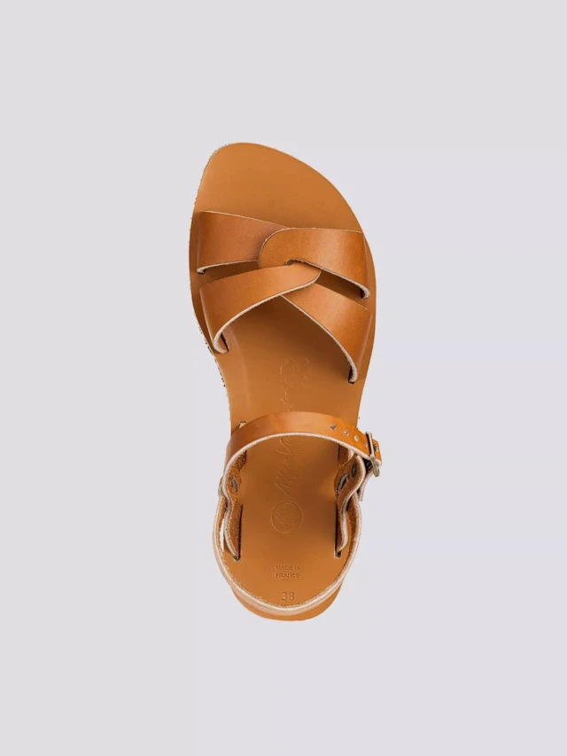 MAX VINCENT - SANDALES BRIDES CROISEES ATHENA cuir tannage vegetal naturel Femme