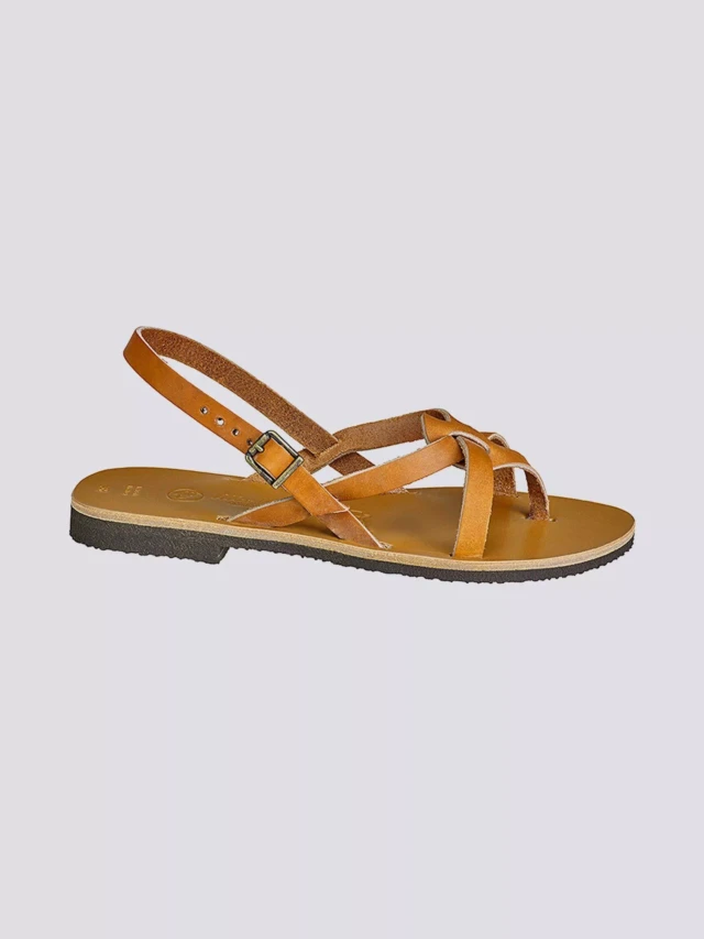MAX VINCENT - SANDALES BRIDES CROISEES BAHIA cuir tannage vegetal naturel Femme
