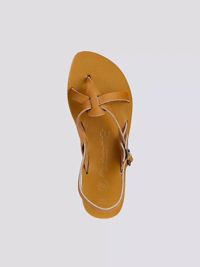 MAX VINCENT - SANDALES BRIDES CROISEES BAHIA cuir tannage vegetal naturel Femme