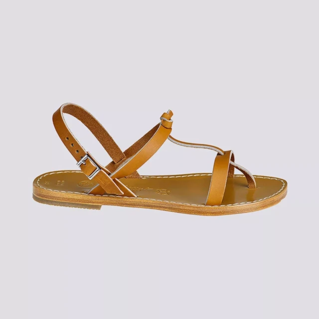 MAX VINCENT - SANDALES DOUBLE BRIDE BANDOL CHIC cuir tannage vegetal naturel Femme