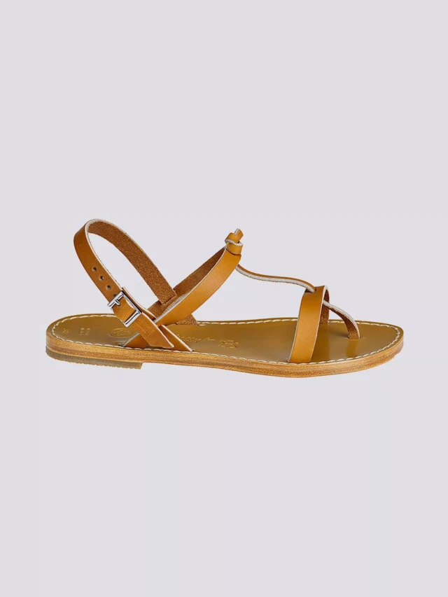 MAX VINCENT - SANDALES DOUBLE BRIDE BANDOL CHIC cuir tannage vegetal naturel Femme