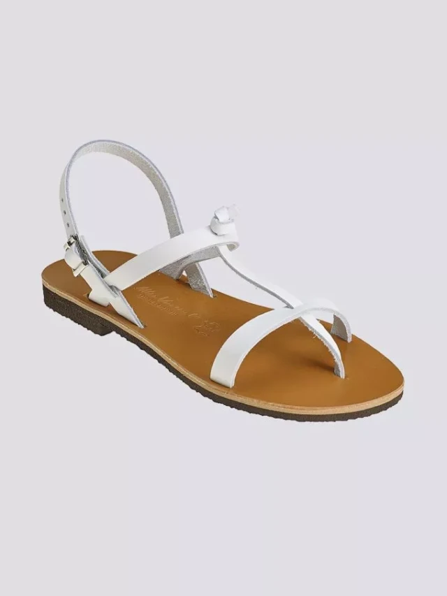 Max Vincent - Sandales double bride bandol cuir blanc femme