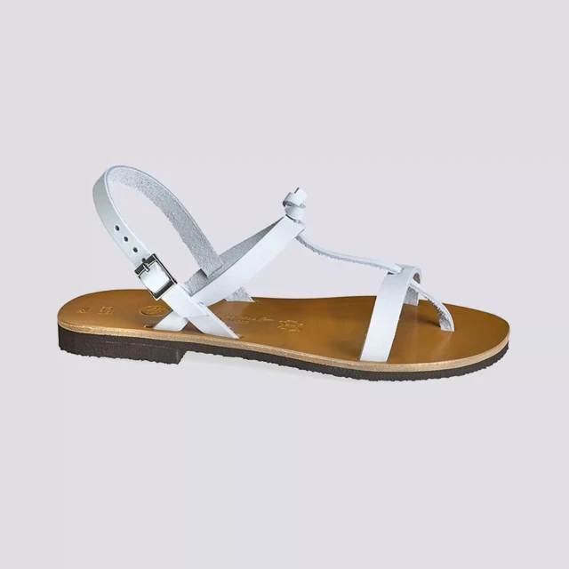 MAX VINCENT - SANDALES DOUBLE BRIDE BANDOL cuir blanc Femme