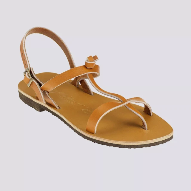 MAX VINCENT - SANDALES DOUBLE BRIDE BANDOL cuir tannage vegetal naturel Femme