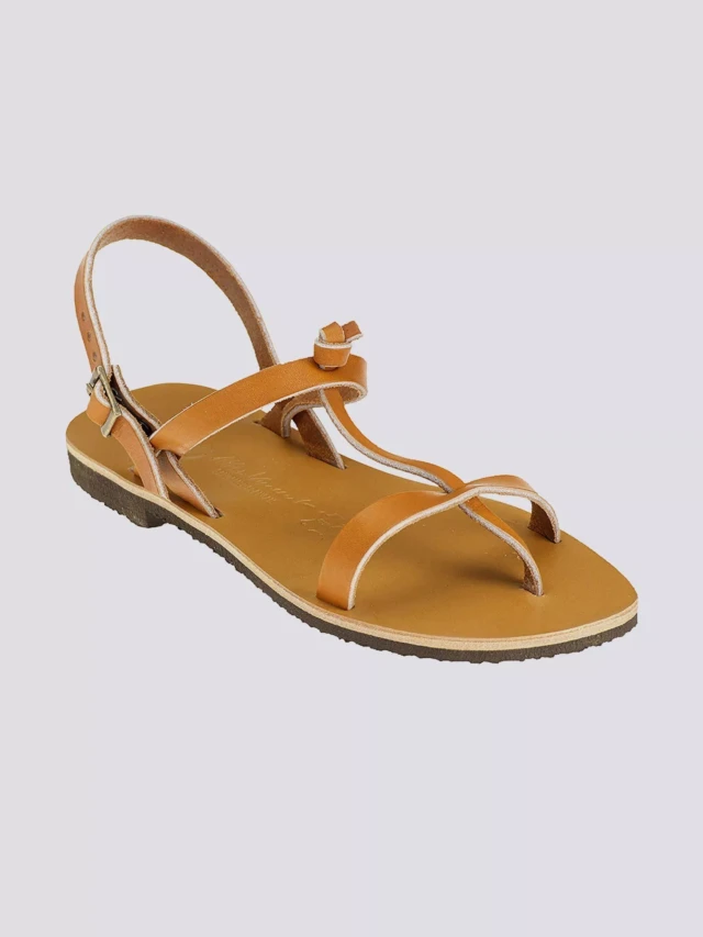 MAX VINCENT - SANDALES DOUBLE BRIDE BANDOL cuir tannage vegetal naturel Femme