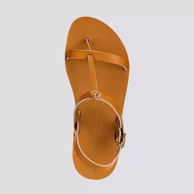 MAX VINCENT - SANDALES DOUBLE BRIDE BANDOL cuir tannage vegetal naturel Homme