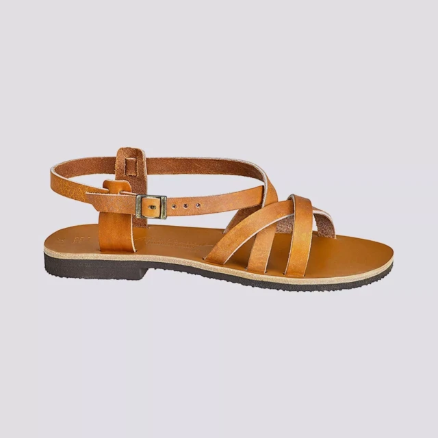 MAX VINCENT - SANDALES BRIDES CROISEES BOMBAY cuir tannage vegetal naturel Femme