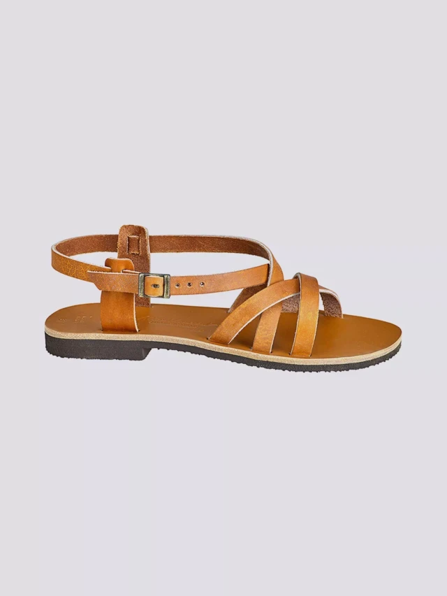 MAX VINCENT - SANDALES BRIDES CROISEES BOMBAY cuir tannage vegetal naturel Femme