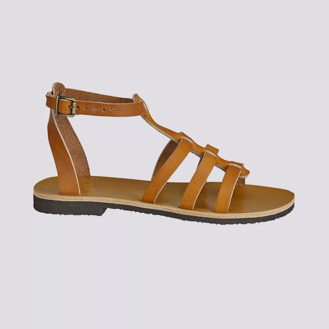 MAX VINCENT - SANDALES TROPEZIENNE BYBLOS cuir tannage vegetal naturel Femme