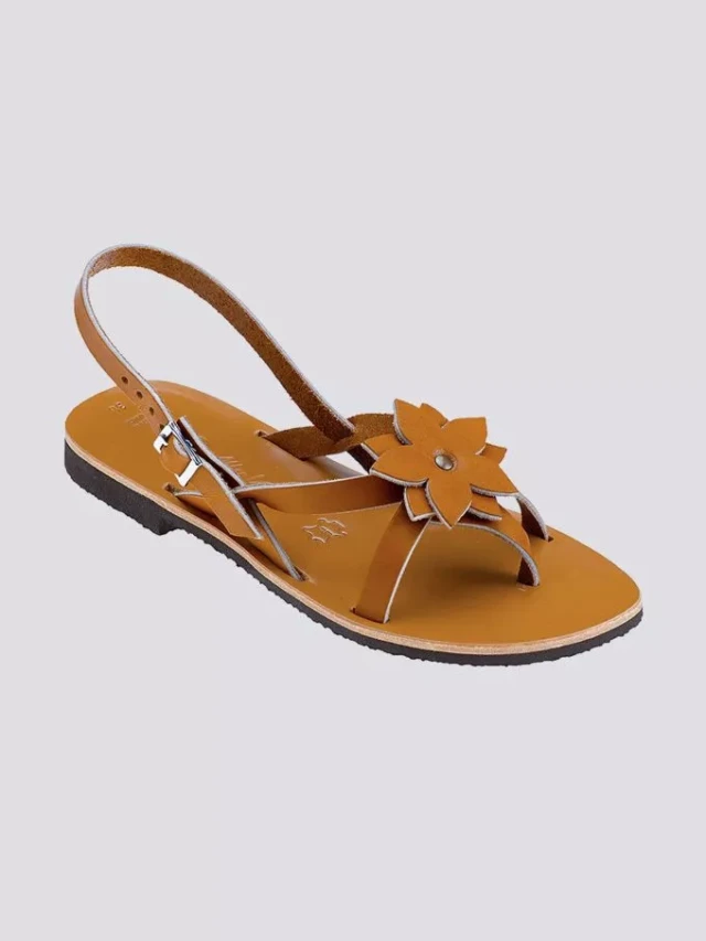 Max Vincent - Sandales brides croisees ceylan cuir tannage vegetal naturel femme