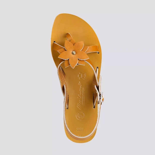 MAX VINCENT - SANDALES BRIDES CROISEES CEYLAN cuir tannage vegetal naturel Femme