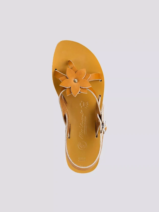 MAX VINCENT - SANDALES BRIDES CROISEES CEYLAN cuir tannage vegetal naturel Femme