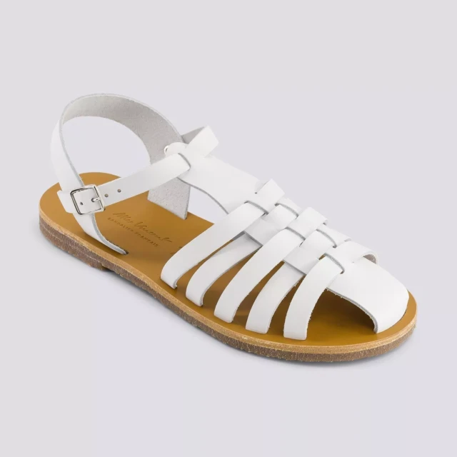 MAX VINCENT - SANDALES FERMEES DIANE cuir blanc Femme