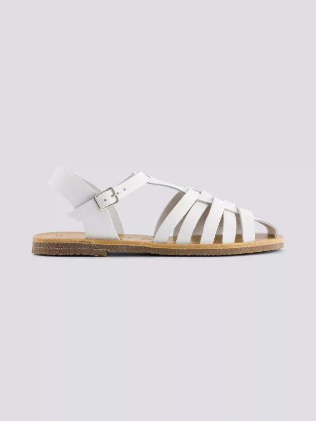 MAX VINCENT - SANDALES FERMEES DIANE cuir blanc Femme