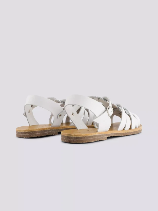 MAX VINCENT - SANDALES FERMEES DIANE cuir blanc Femme