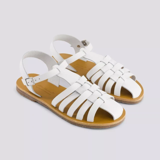 MAX VINCENT - SANDALES FERMEES DIANE cuir blanc Femme