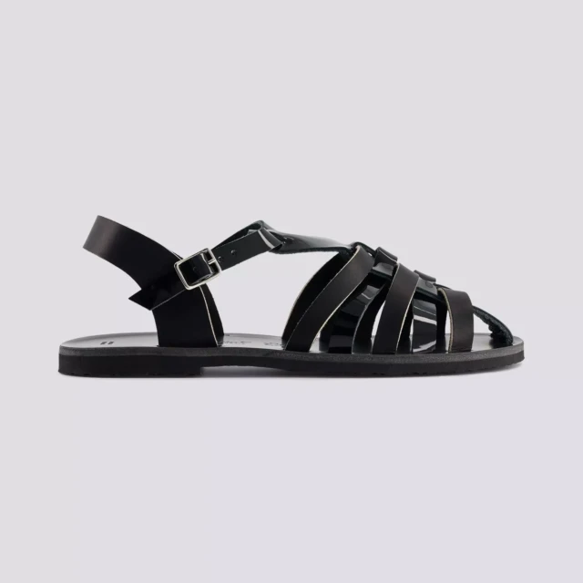MAX VINCENT - SANDALES FERMEES DIANE cuir vernis noir Femme