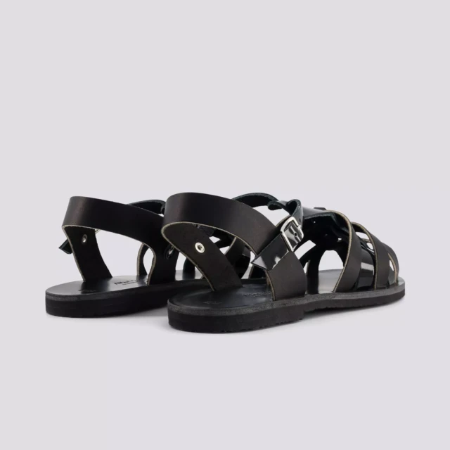 MAX VINCENT - SANDALES FERMEES DIANE cuir vernis noir Femme